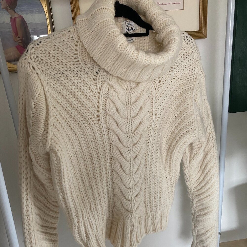 Fishermancore Sweater Chunky White Turtleneck